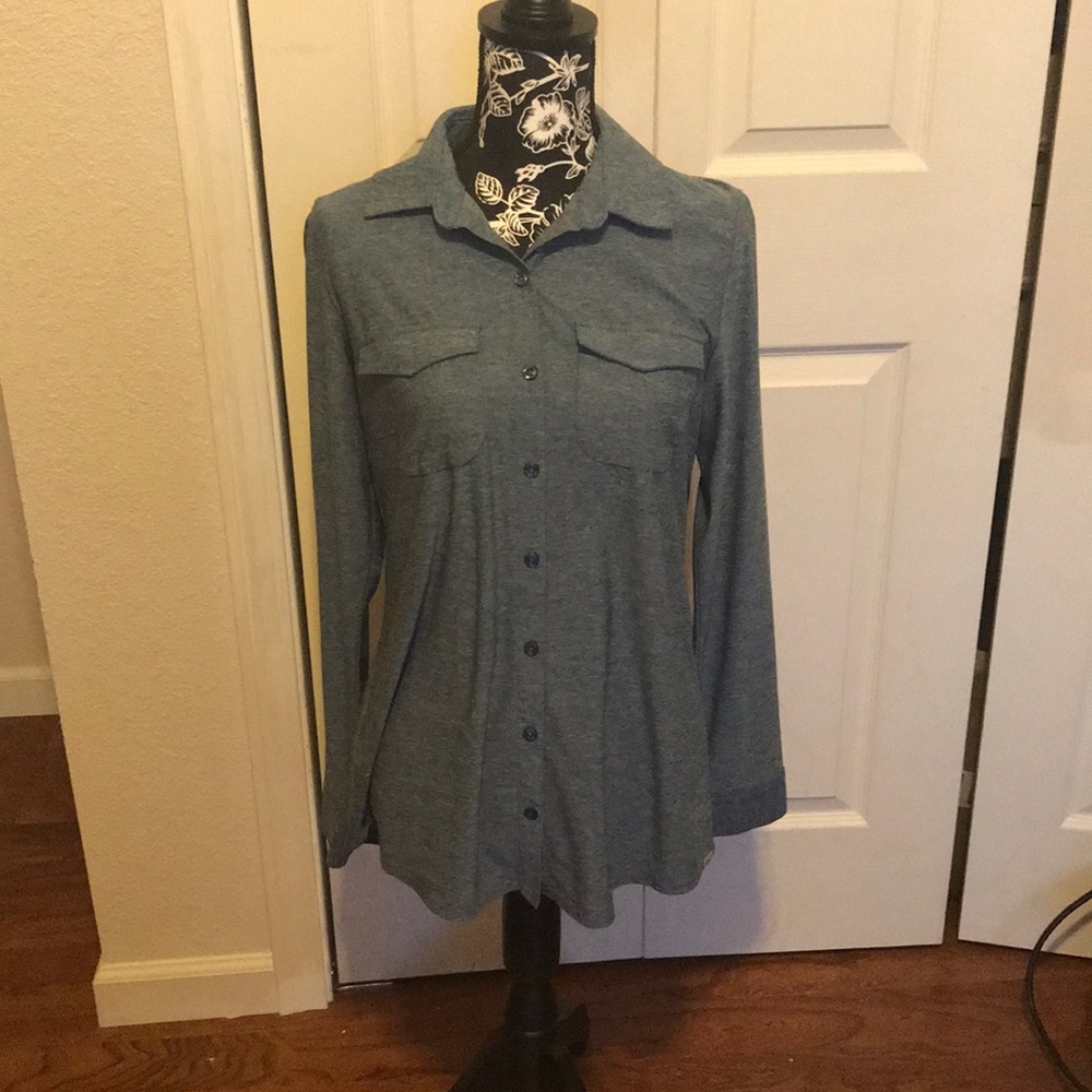 Eddie Bauer blue button up- size medium